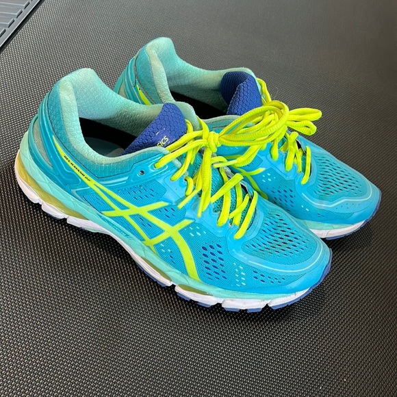 ASICS Gel Kayano 22 Running Shoe Blue Yellow Size 9 - Picture 10 of 10